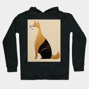 Shiba Inu Dog, Japanese Art, Minimalist Hoodie